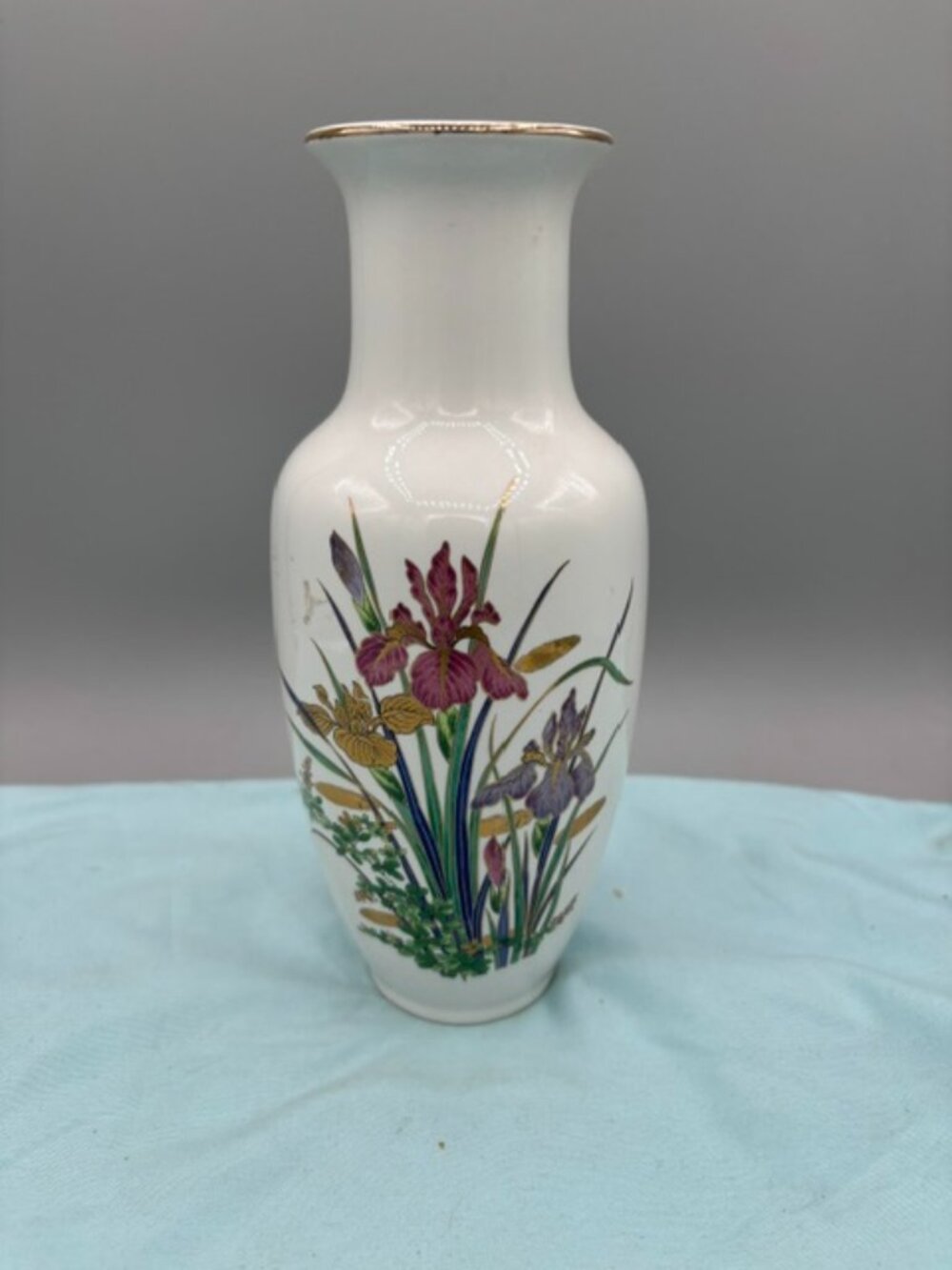Vintage Japanese Floral Porcelain Vase